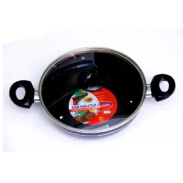 KIAM Non-Stick Karai with Glass Lid (22 CM Diameter)