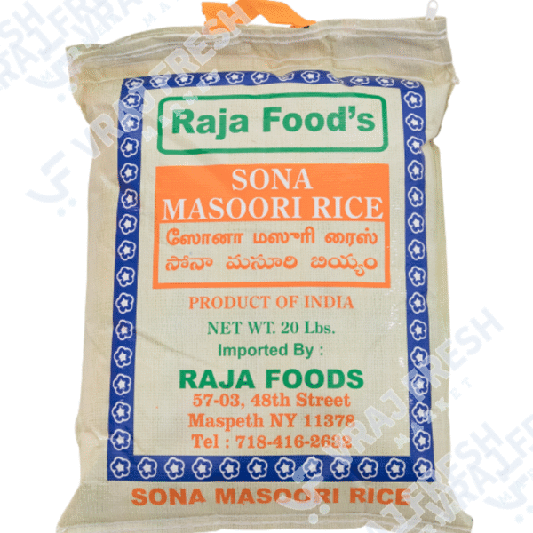 Raja Foods Sona Masoori Sonamasuri Rice 20LB