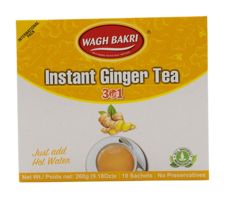 8901747002444 Wagh Bakri Instant Ginger Tea Premix 3 in 1 (10 Sachets / 140G) - Image 1