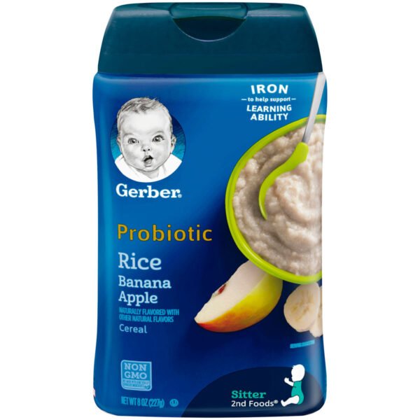 GERBER Rice Cereal with Banana & Apple (8 oz Canister)