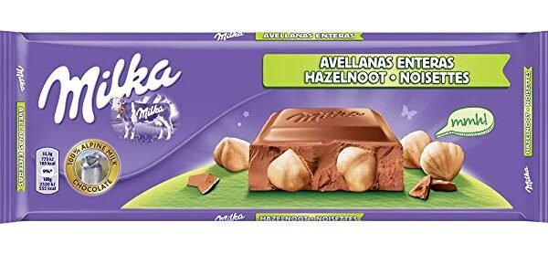 MILKA Alpine Milk Chocolate with Whole Hazelnuts (100g)