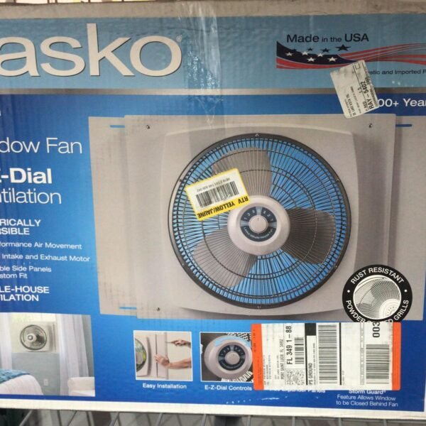 Lasko 16-Inch Window Fan with EZ-Dial Reversible Airflow